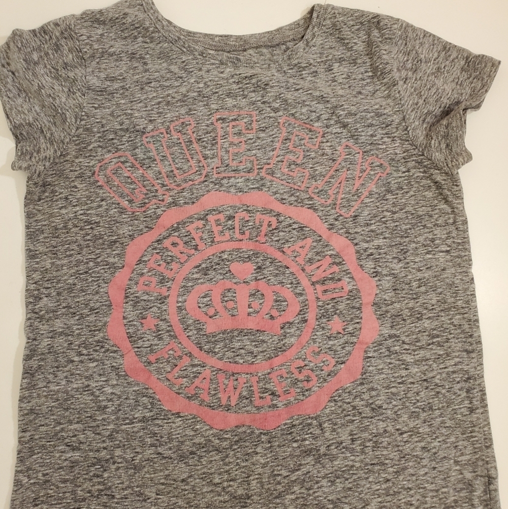 Children's Place Grey Tee with Pink "QUEEN" print